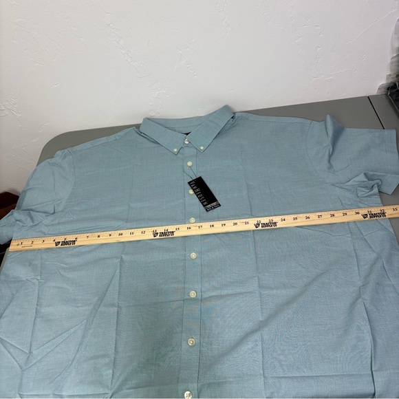 Van Heusen Men's Button Front Shirt Short Sleeve NWT 4XL 21-21.5" Cotton Blend - Picture 6 of 8